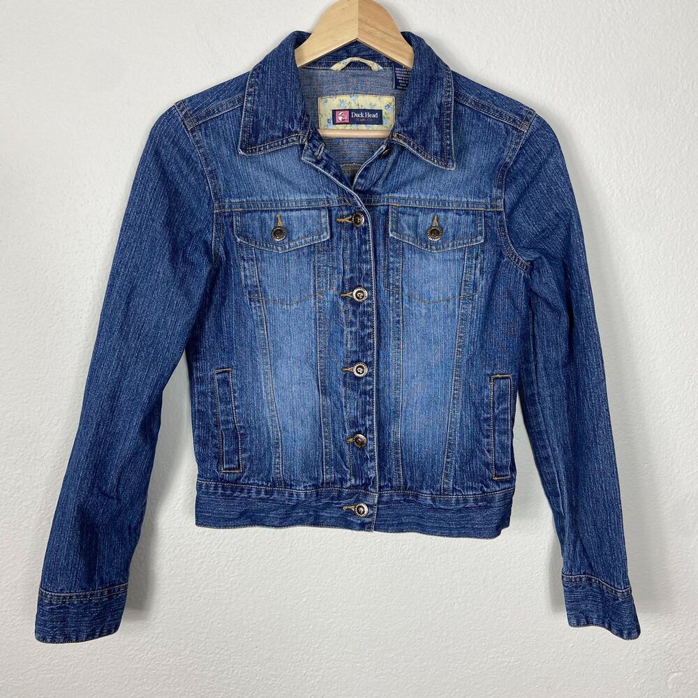 Duck Head Jean Jacket Size S Women's Blue Cotton Classic Denim Pockets